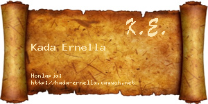 Kada Ernella névjegykártya